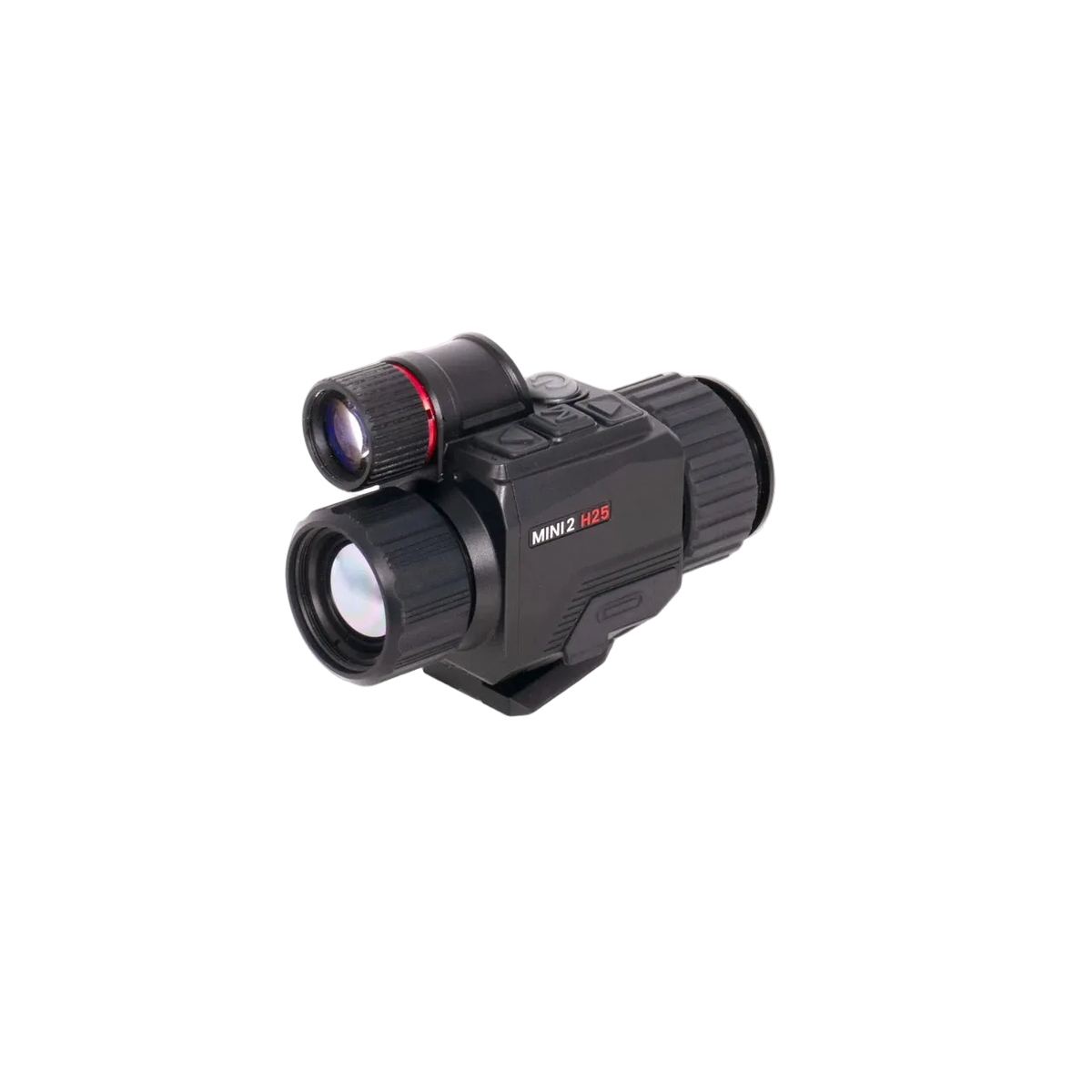 A black NOCPIC Mini 2 H25 thermal monocular scope with an attached zoom lens