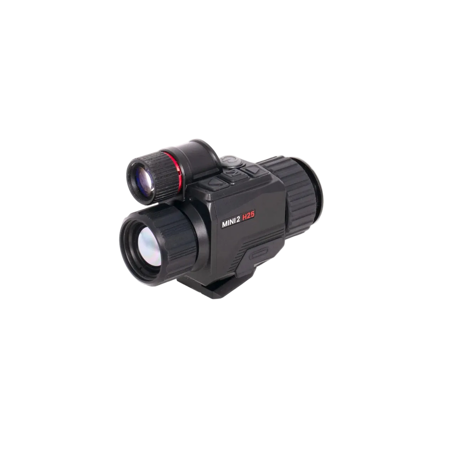A black NOCPIC Mini 2 H25 thermal monocular scope with an attached zoom lens