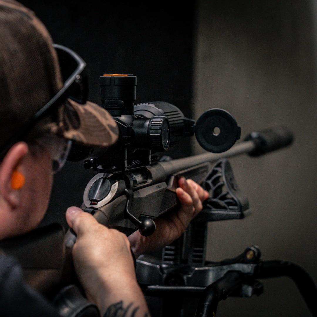 Man Shooting with a RIX-TOURER-T50-Thermal-Riflescope